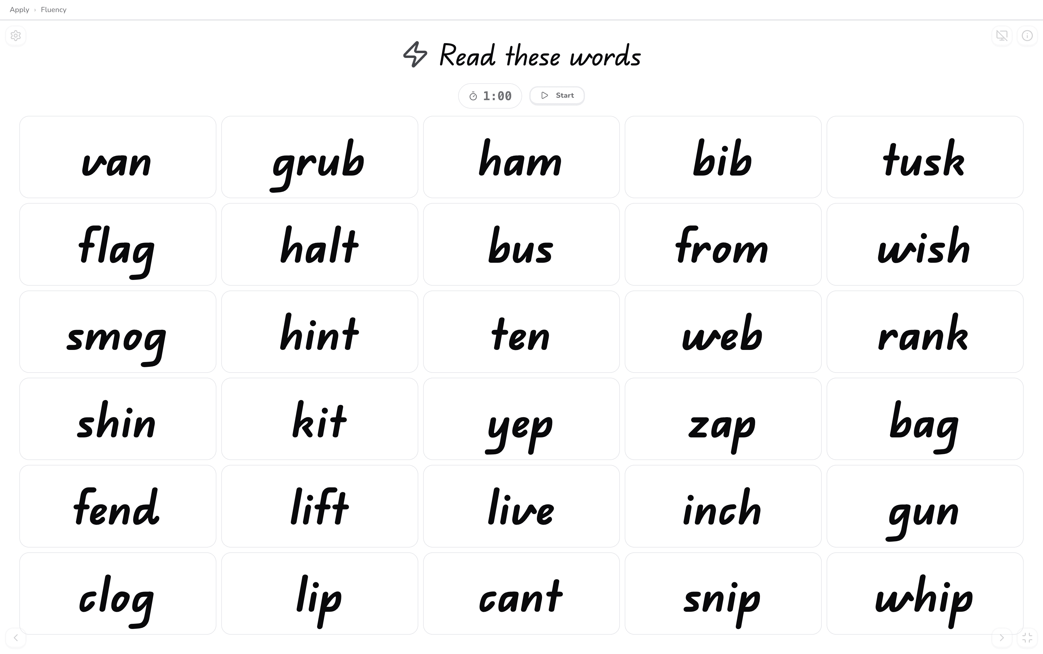 Fluency Practice