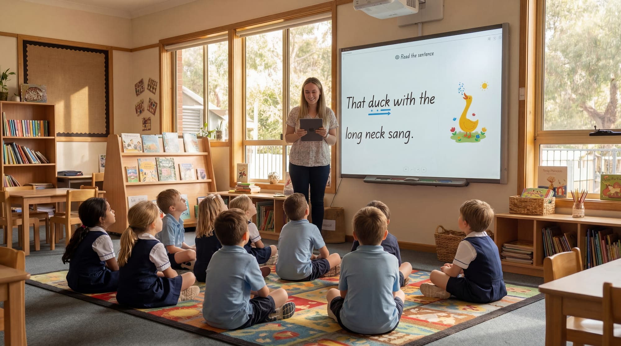 Teacher using Phonicspal in an Australian classroom